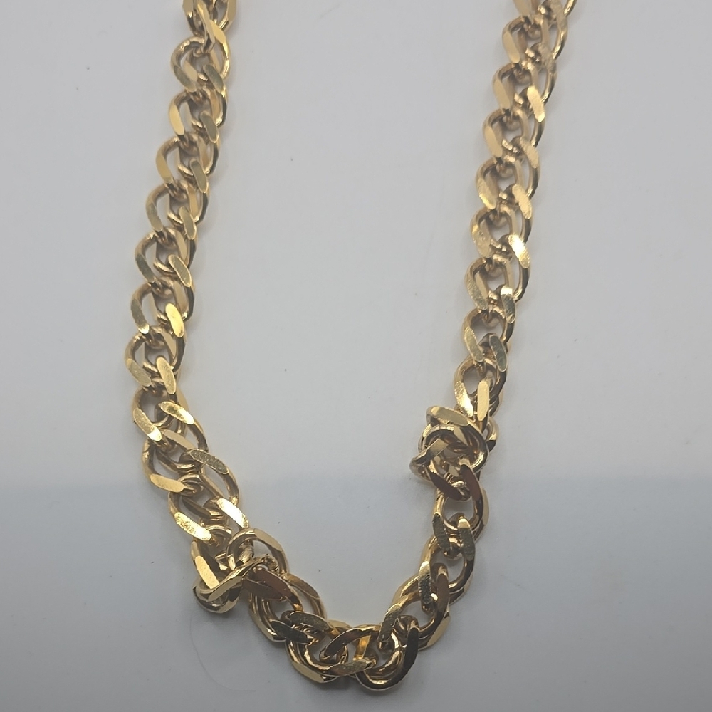 Givenchy Vintage Double Cubin Gold Chain Necklace 80's - Picture 5 of 5